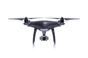 Černý dron s kamerou