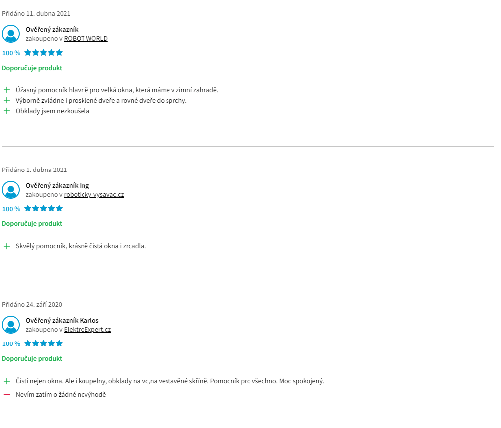 Hobot 188 - recenze zákazníků